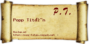 Popp Titán névjegykártya
